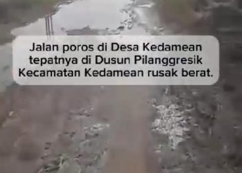 Protes Warga Pilang Gresik Terkait Jalan Rusak di Medsos, Kades Kedamean Enggan Menjawab