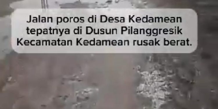Protes Warga Pilang Gresik Terkait Jalan Rusak di Medsos, Kades Kedamean Enggan Menjawab