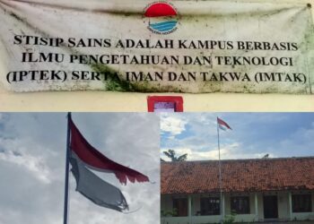Miris Tak Ada Tanggapan Saat Di Konfirmasi..! Bendera Sobek dan Kusam Berkibar di STISIP.